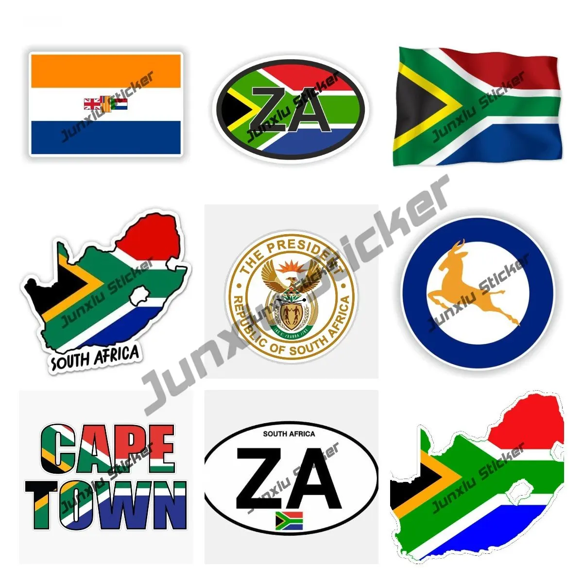 Car Accessories Cape Town - Mapa de Sudáfrica con bandera, pegatina